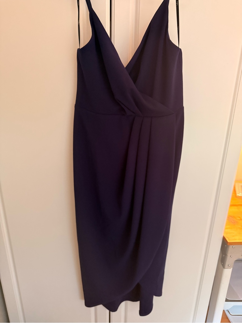 Lulu's Deep Navy Sleeveless Wrap Midi Dress
